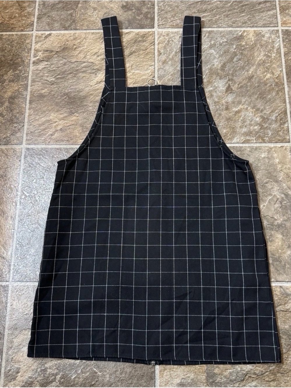 Forever 21 Womens Plaid Jumper Dress Plus Size Small Black Mini Pinafore